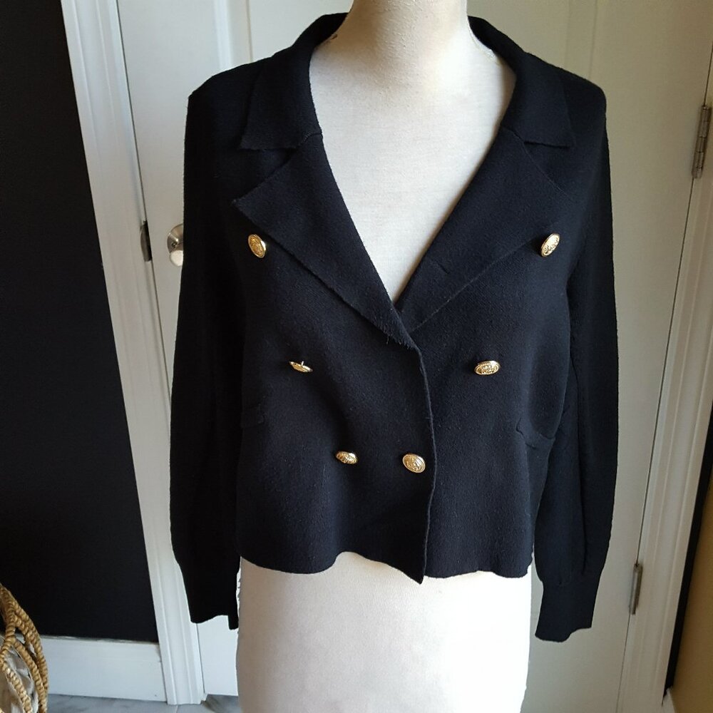 NWT! MILITARY Style CROP CARDIGAN SWEATER SZ M